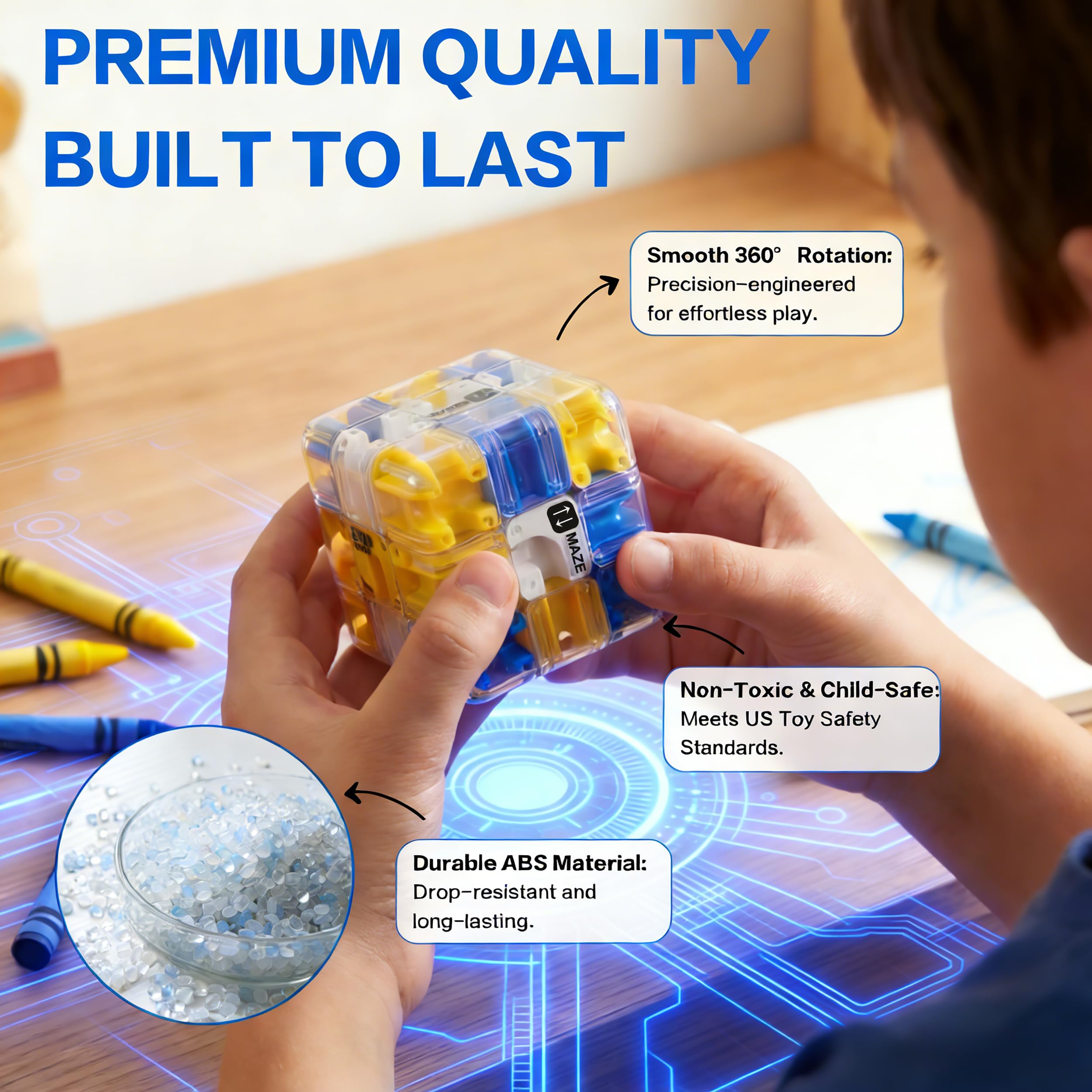 BFTDjanus 2-pack 3D Maze Cube Puzzle travel-friendly design for cars and planes.
