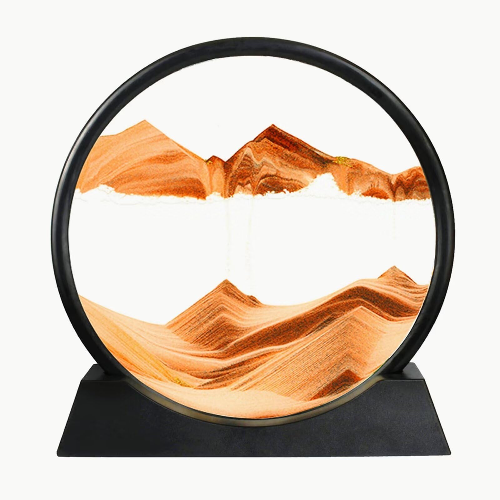 BGFJYUK Moving Sand Art Orange 12inch: calming desk decor with flowing sand.