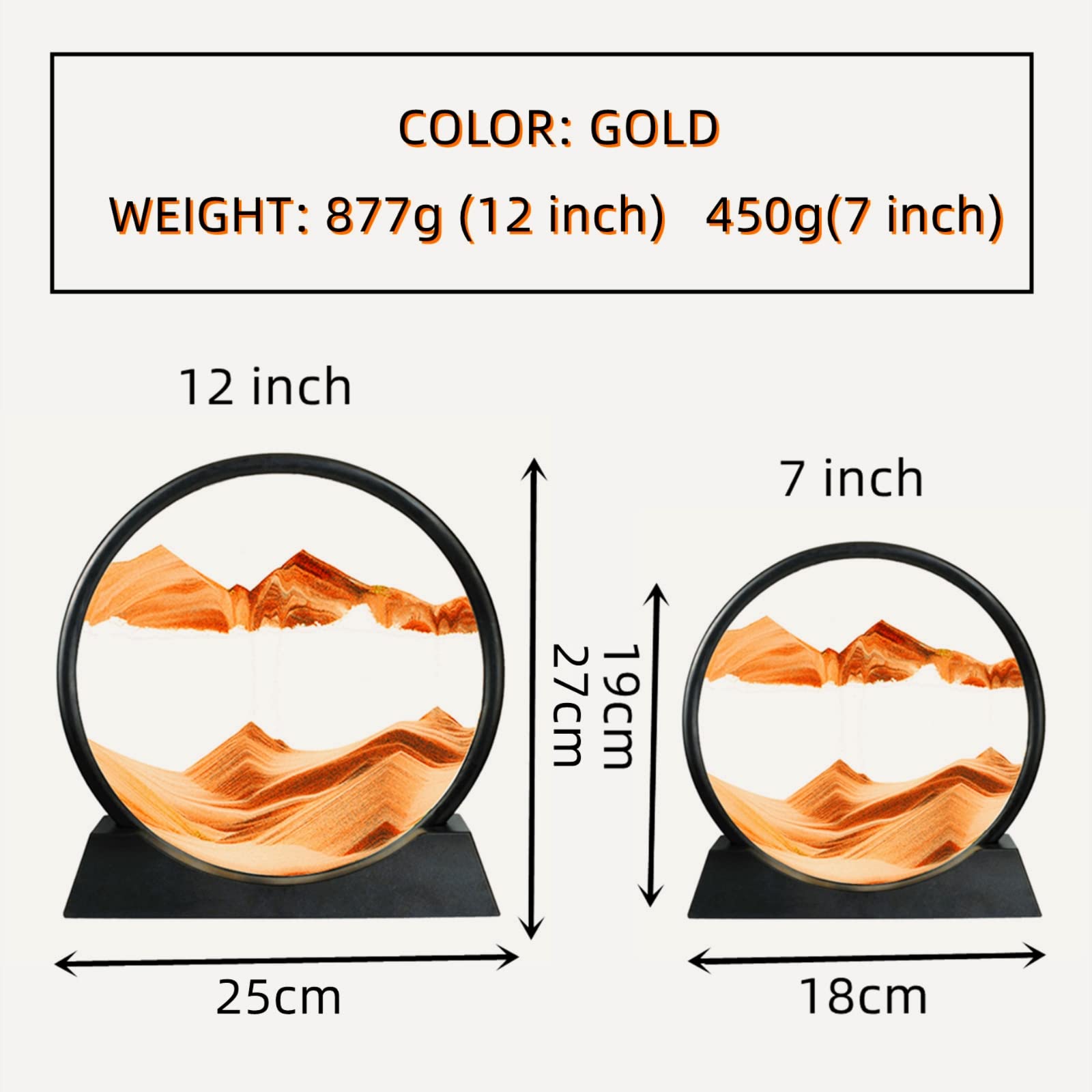 BGFJYUK Moving Sand Art Orange 12inch: includes syringe for easy flow adjustment.