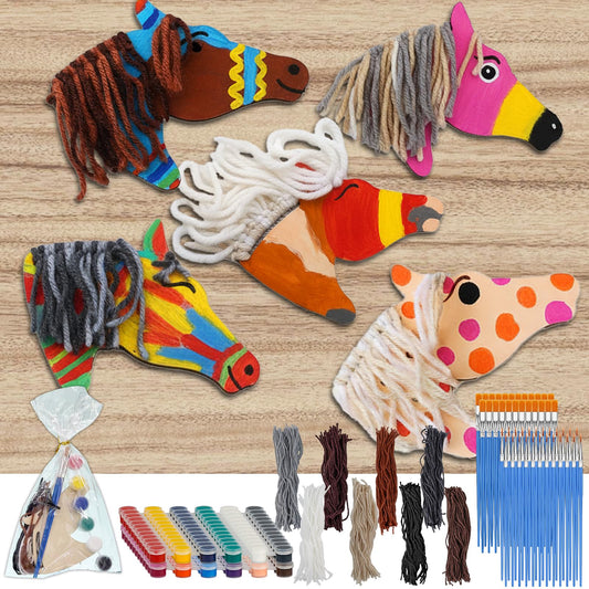 BGick wooden horse kit for DIY party decor and kid-friendly crafting.