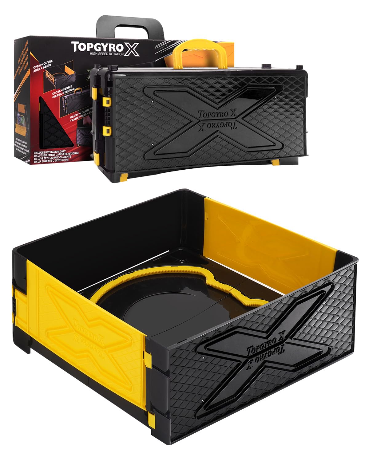 BGOVTAPO foldable stadium with a handy carry handle for quick transport.