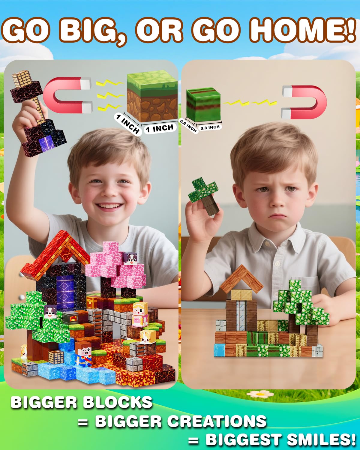 BGOVTAPO safe ABS plastic blocks with rounded edges support worry-free, durable play.