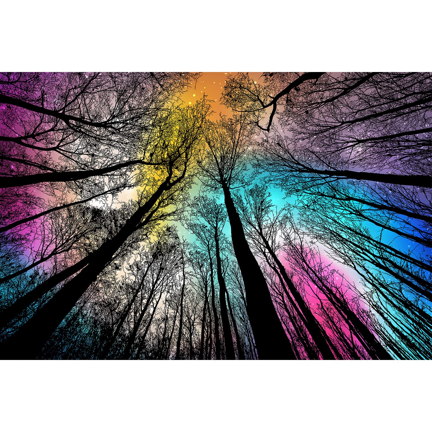 Bgraamiens Forest Under Starry Night puzzle image for mindful relaxation.