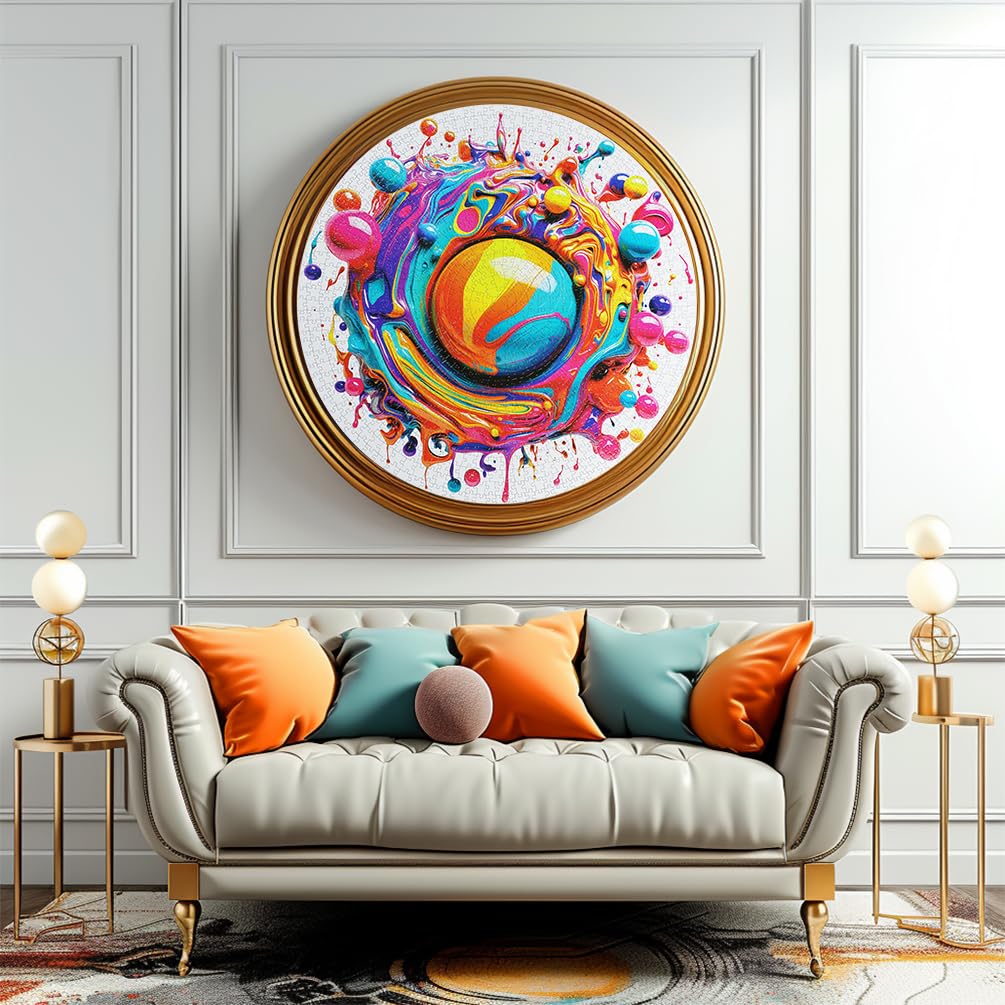 Bgraamiens Paint Splashes completed dimensions 27.6 by 19.7 inches for display