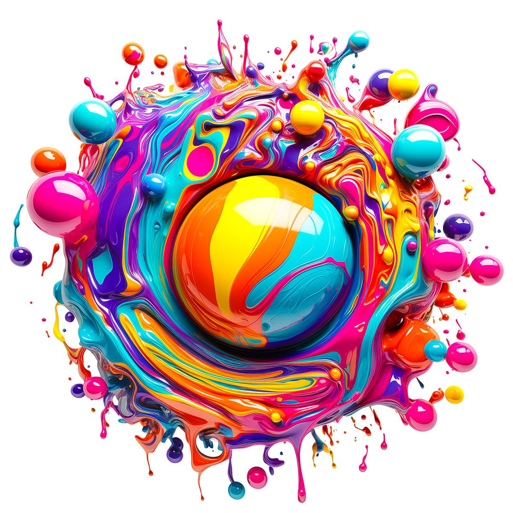 Bgraamiens Paint Splashes cover puzzle with vibrant gradient colors for immersive solving