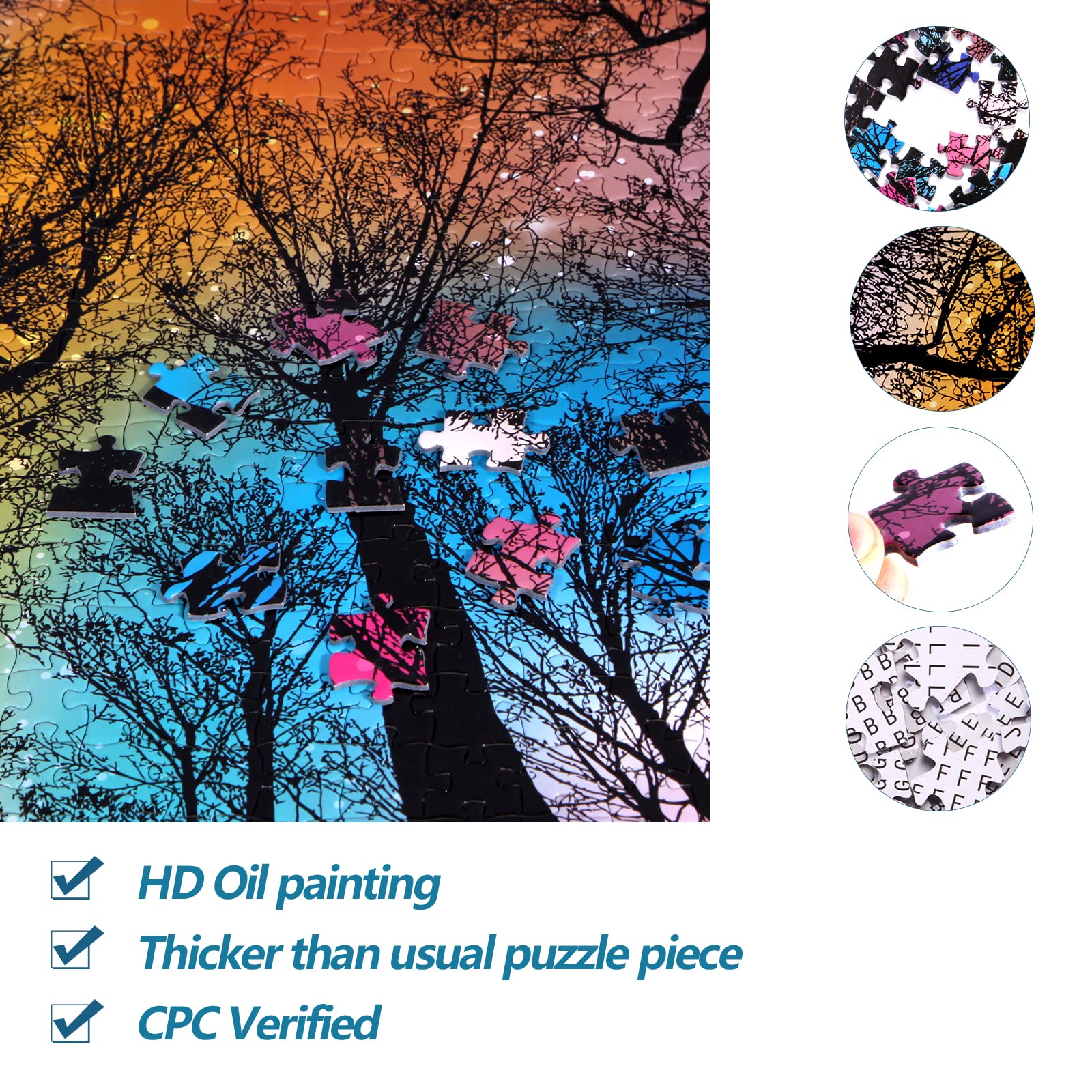 Bgraamiens Forest Under Starry Night puzzle offers a large 27.6 by 19.7 inch layout.