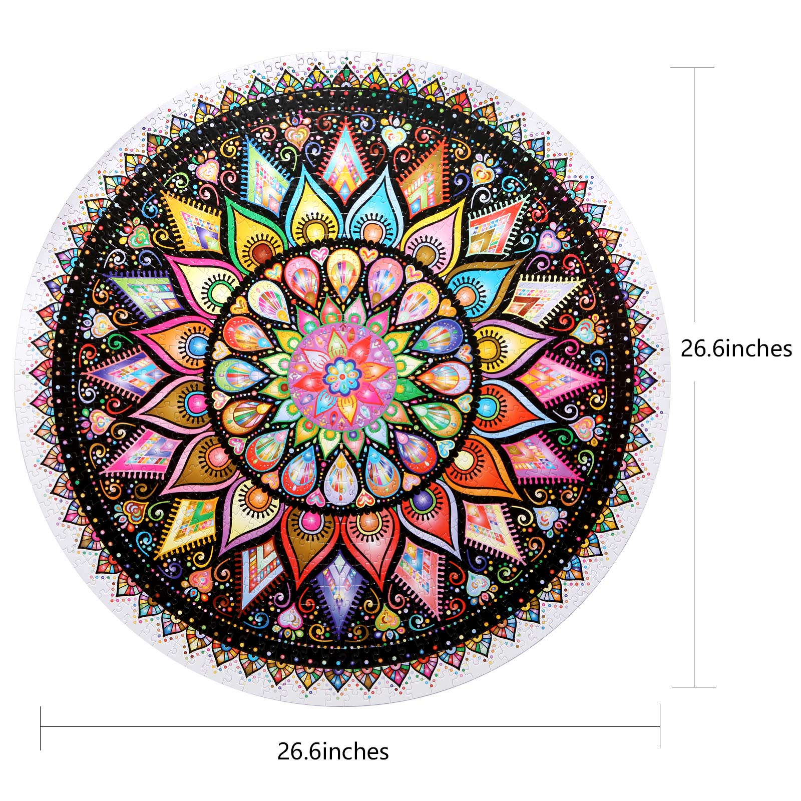 Bgraamiens puzzle round layout shows a 26.6 inch diameter for immersion.
