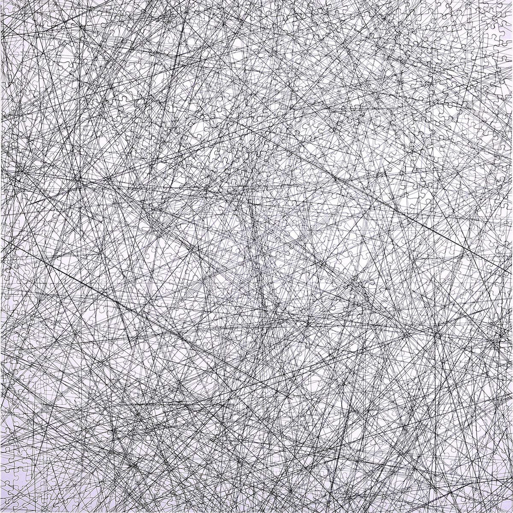 Artistic black and white lines design invites hours of puzzling with Bgraamiens.