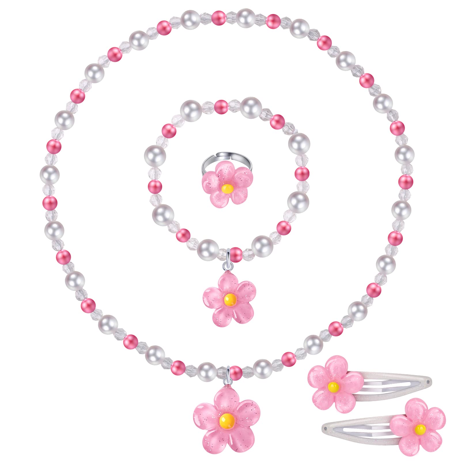 BGSHEMNI flower necklace for toddlers, easy to wear during pretend play