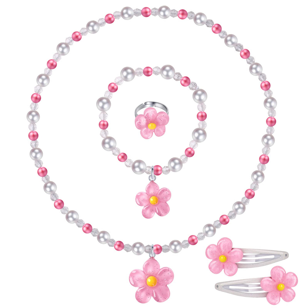 BGSHEMNI flower necklace for toddlers, easy to wear during pretend play
