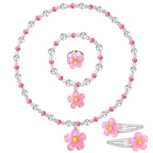 BGSHEMNI flower necklace for toddlers, easy to wear during pretend play