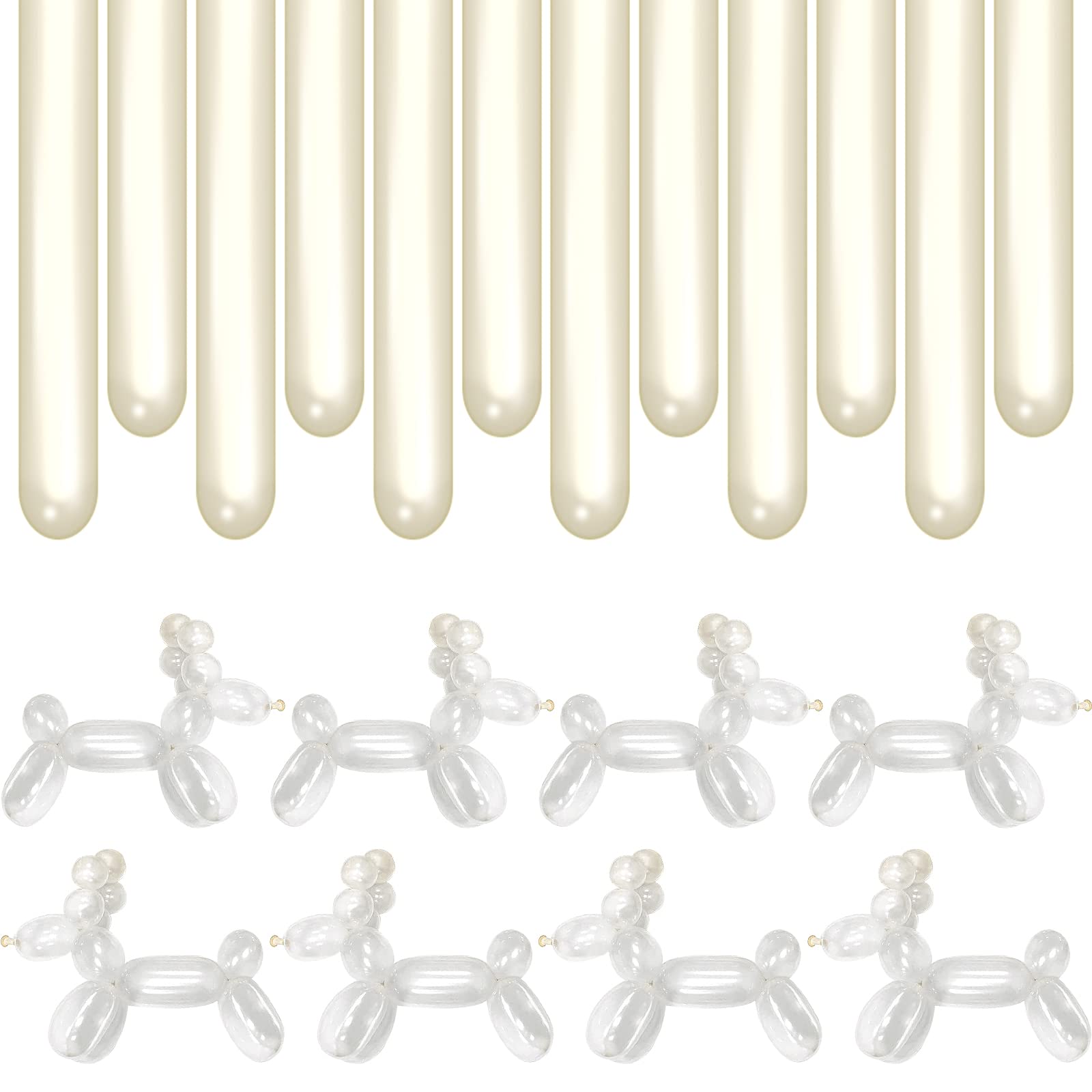 BHUCUTU 260Q long balloons in clear finish for creative balloon animals and decor.