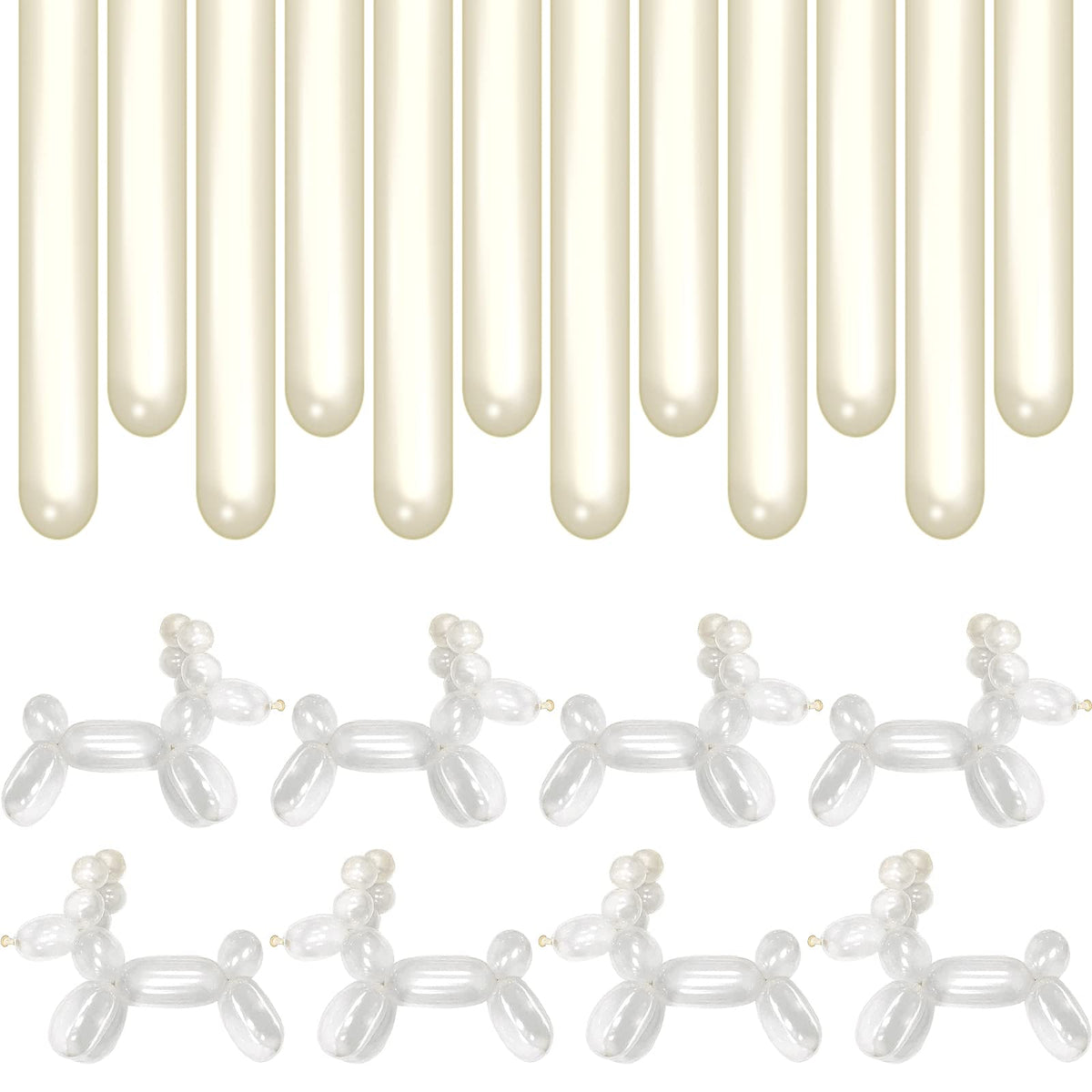BHUCUTU 260Q long balloons in clear finish for creative balloon animals and decor.