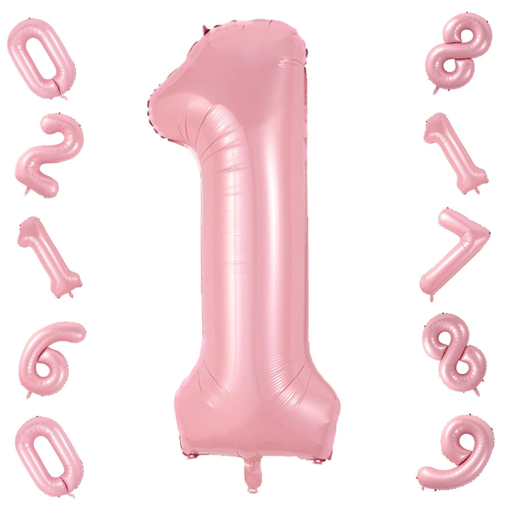 Biapian 40-inch pink number 1 balloon for first birthday decorations.