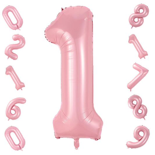 Biapian 40-inch pink number 1 balloon for first birthday decorations.