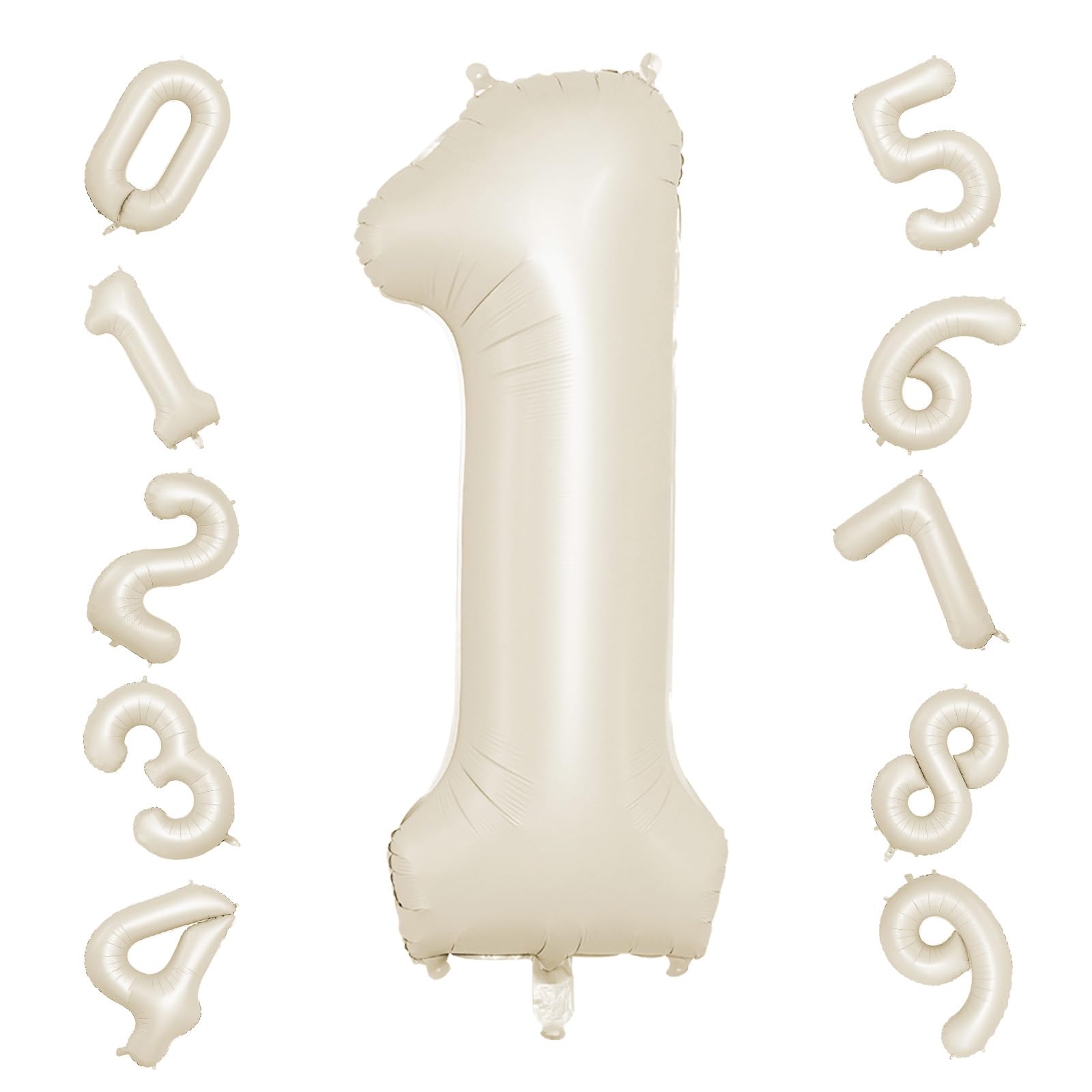 Biapian 40-inch cream number 1 balloon stands tall for a striking first birthday display.