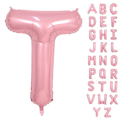 Biapian 40-inch T letter balloon in light pink, perfect as a bold birthday centerpiece.