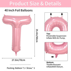 Biapian 40-inch T balloon with straw for easy inflation and reusable display.
