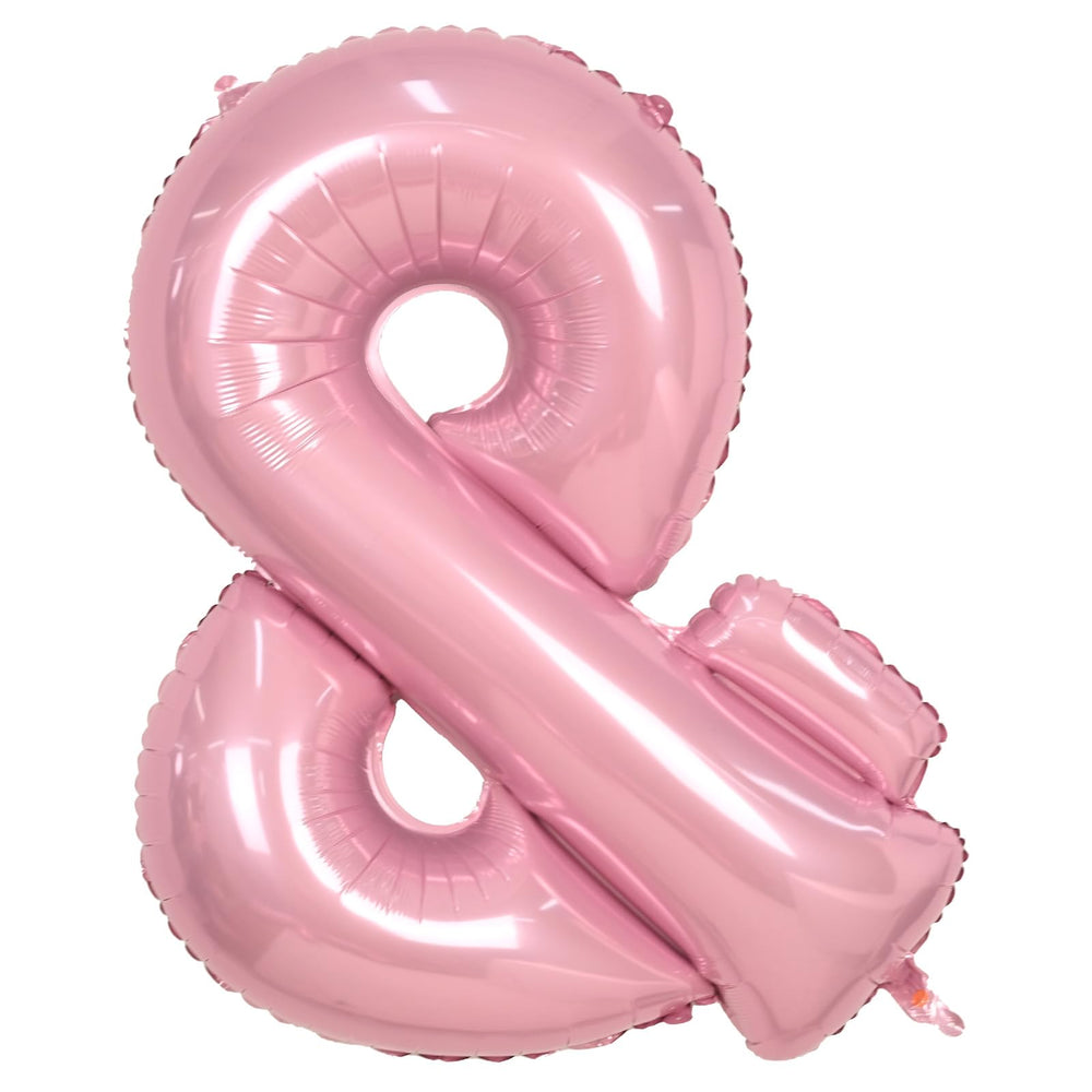 Biapian 40-inch pink ampersand balloon, perfect for photo backdrops and party decorations.