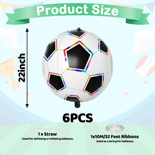 Biapian 4D soccer balloon with colorful edges adds dynamic depth to party decor.