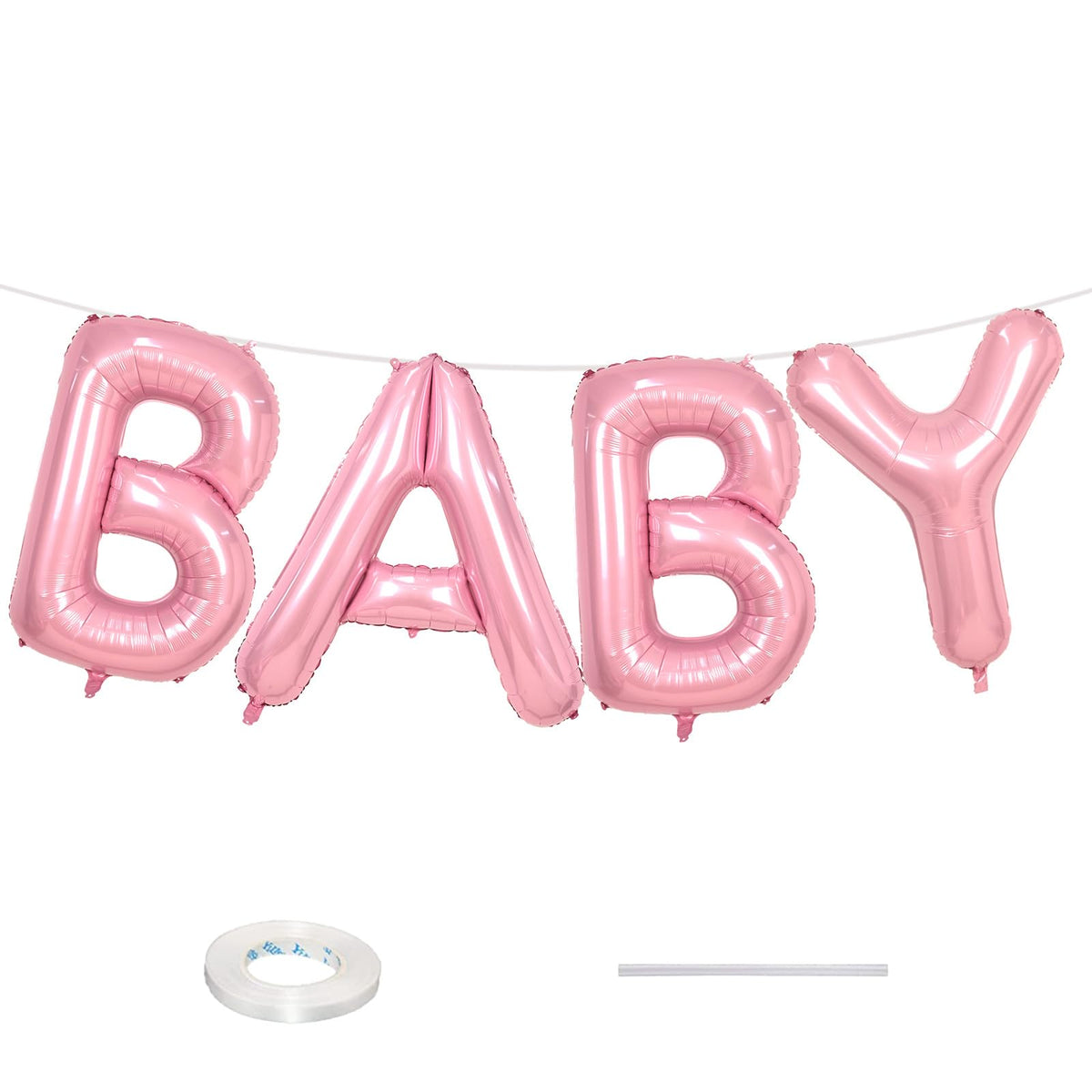 Biapian 40-inch BABY letter balloons create a bold baby shower backdrop.