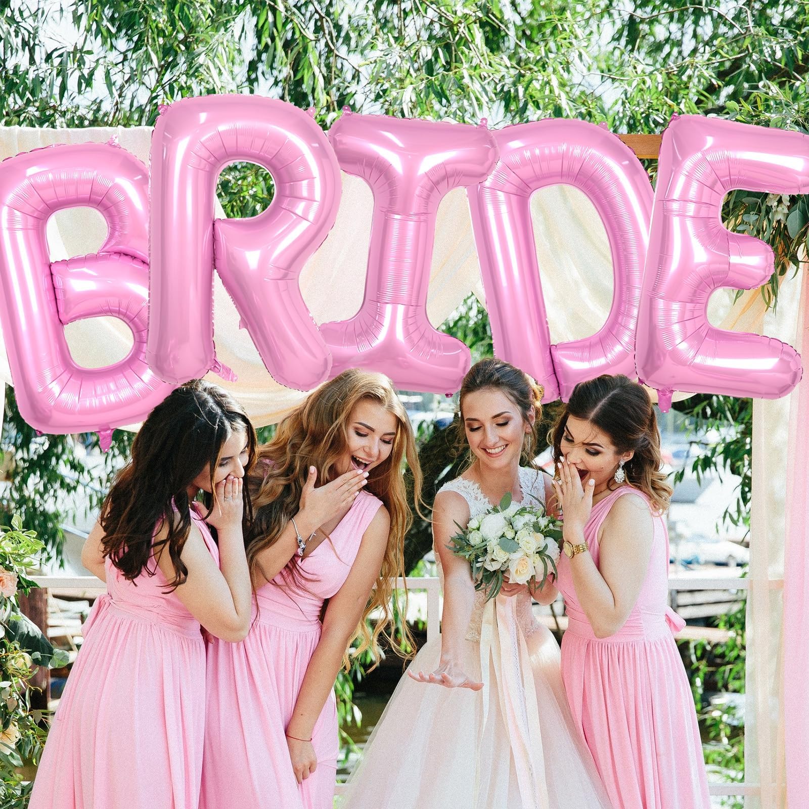 Biapian baby shower letter balloon adds soft elegance.