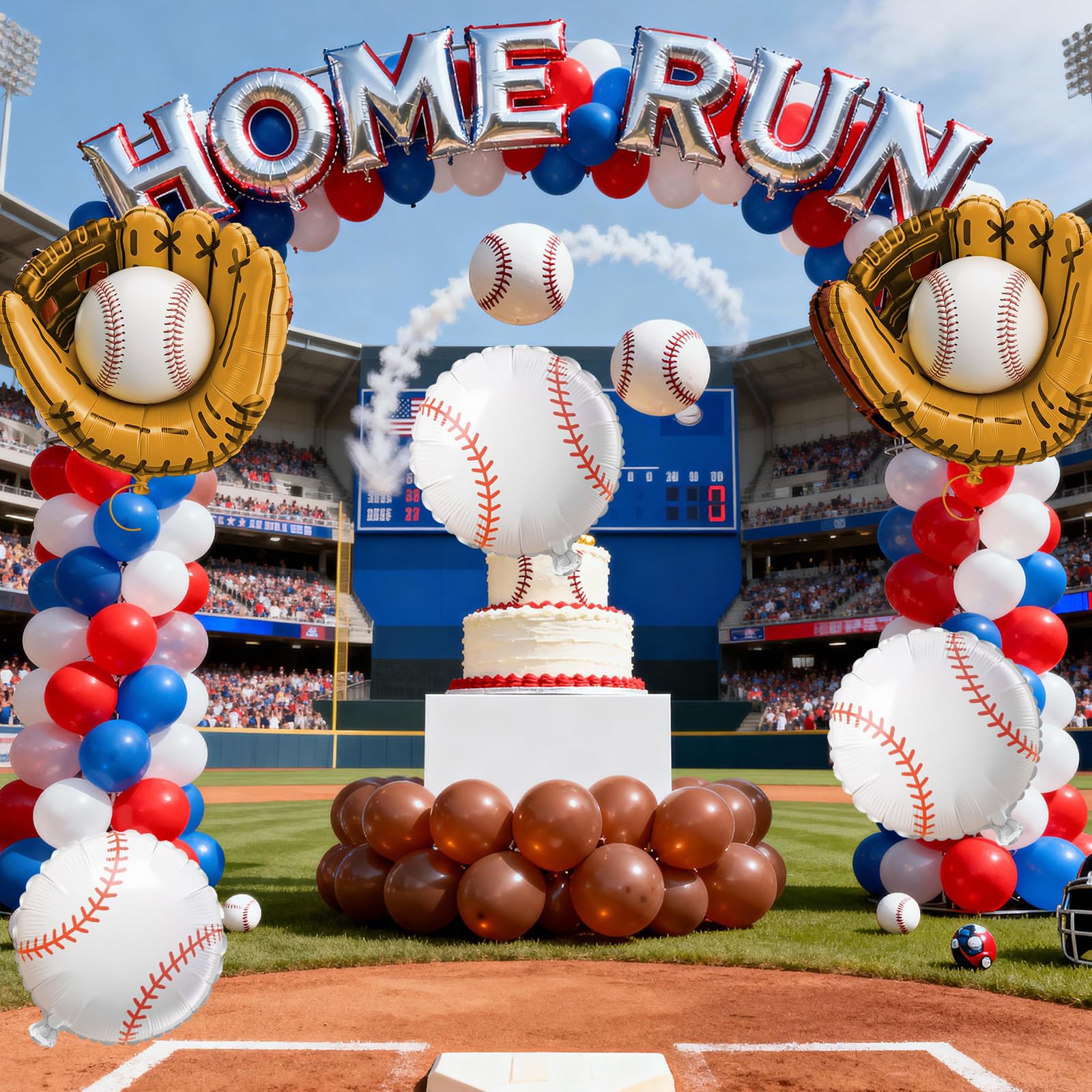 Biapian 18-inch round baseball balloon adds shine to table