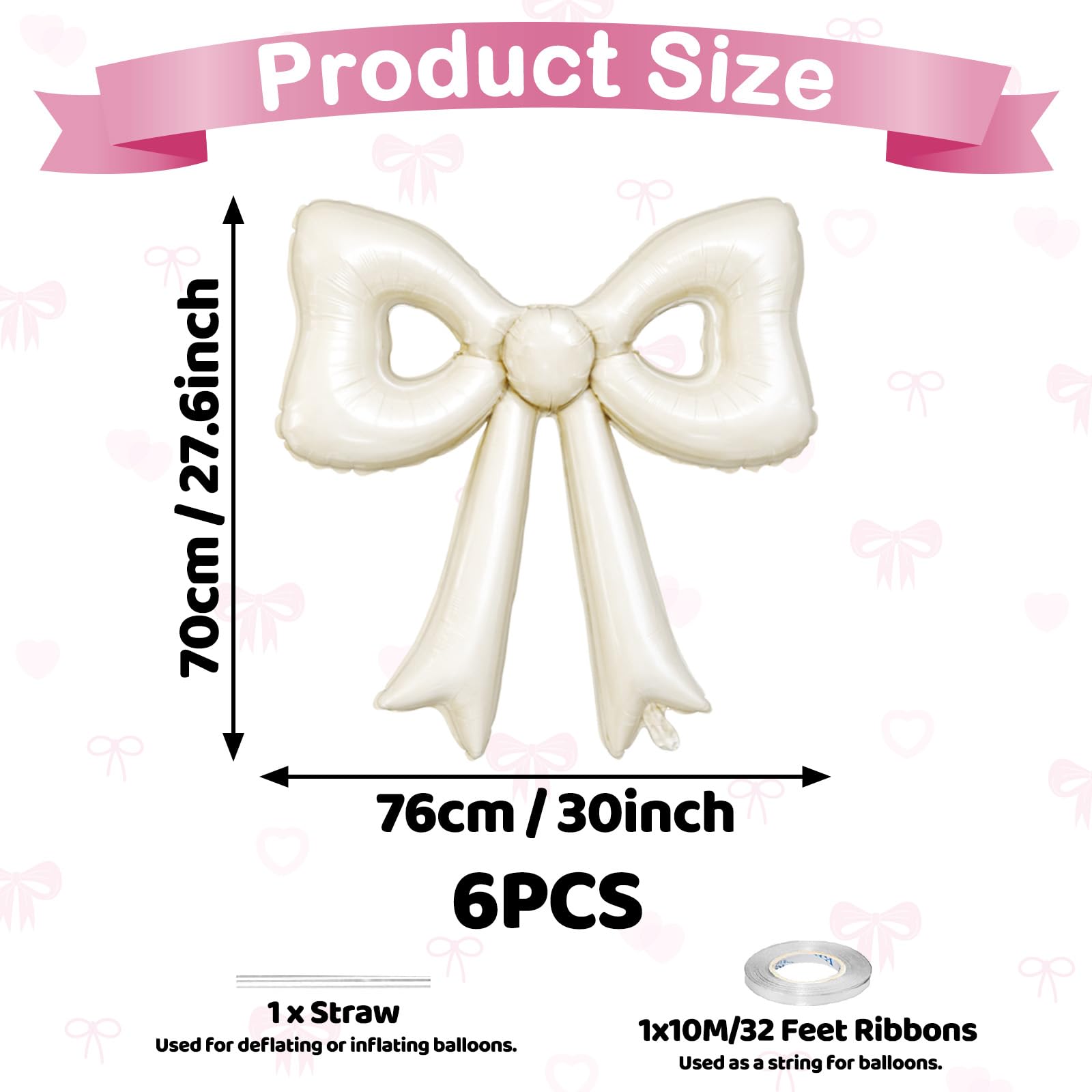 Biapian beige cutout bow balloon 30in highlights elegant, modern celebrations.