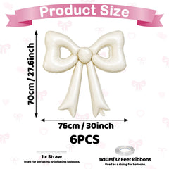 Biapian beige cutout bow balloon 30in highlights elegant, modern celebrations.