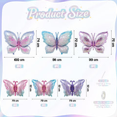 Biapian butterfly foil balloons rose pink purple tones for weddings