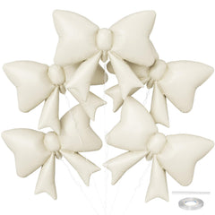 Biapian cream bow balloon 35in foil for elegant birthday or wedding decor