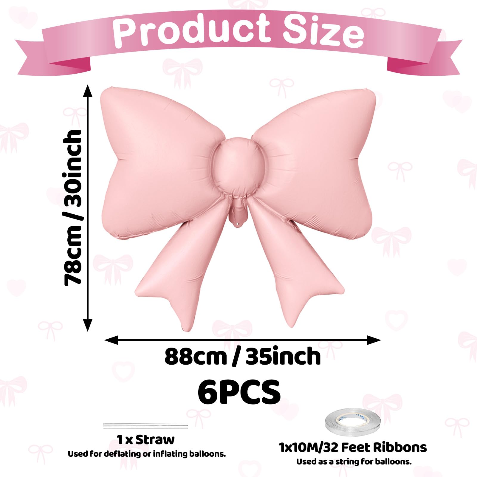 Biapian 35-inch pink matte foil bow balloon for an elegant centerpiece.