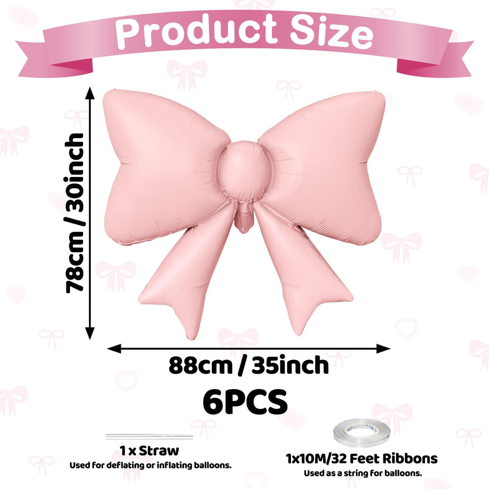 Biapian 35-inch pink matte foil bow balloon for an elegant centerpiece.