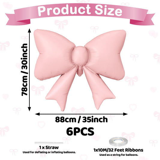 Biapian 35-inch pink matte foil bow balloon for an elegant centerpiece.