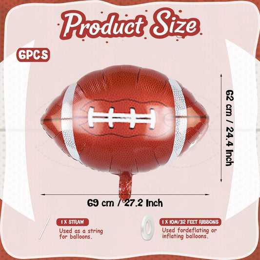 Biapian football foil balloon close-up shows glossy surface reflecting lights