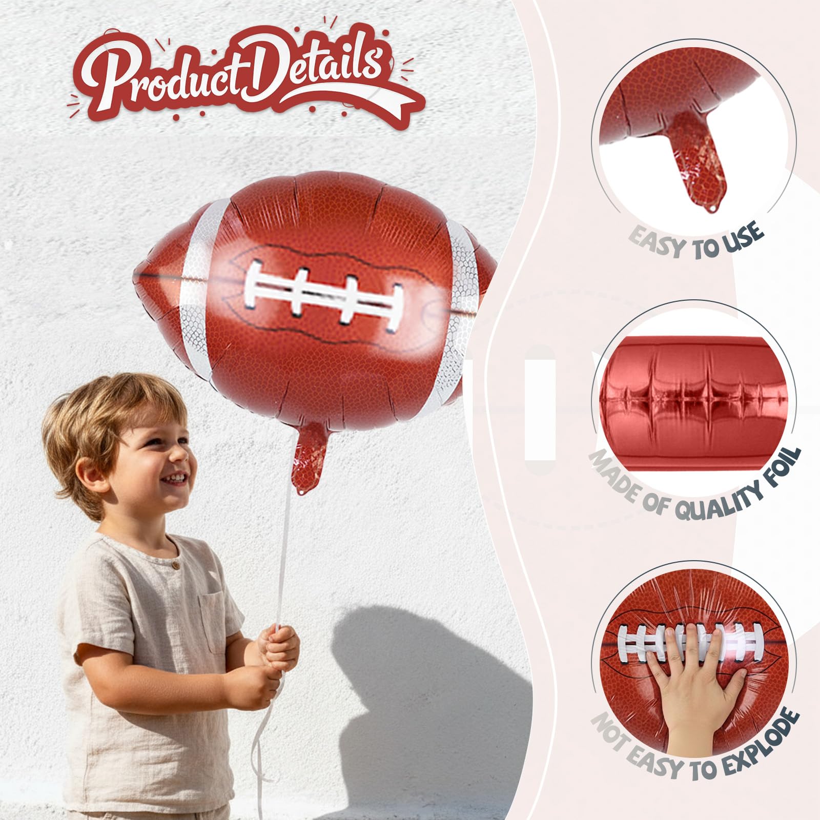 Biapian football balloon decor frames the party entrance with energy