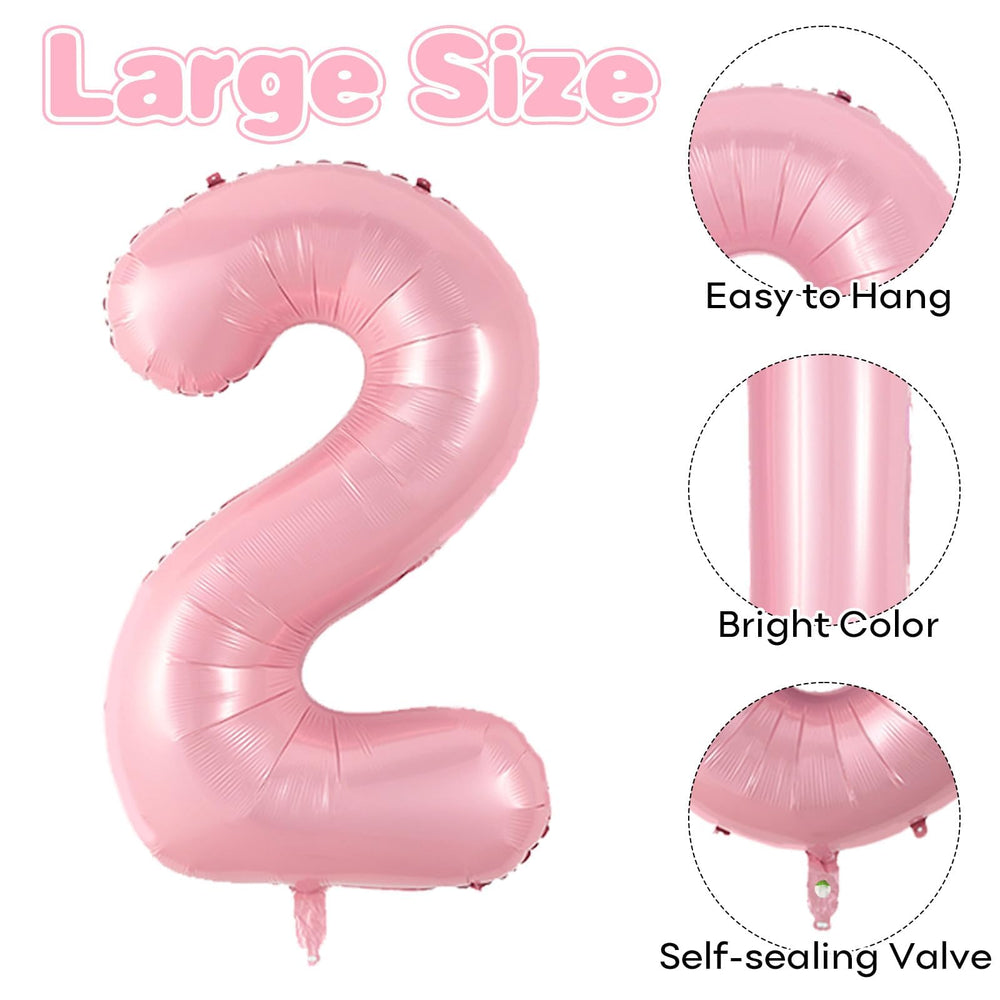 Biapian giant 40-inch number 2 balloon for dramatic 2nd birthday displays.
