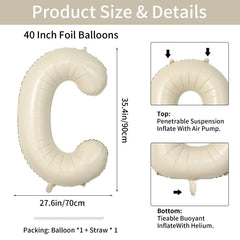 Biapian giant cream C balloon in room setup, creates focal point for celebrations.