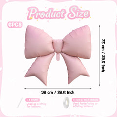 Biapian giant pink bow balloon creates a stunning photo backdrop.