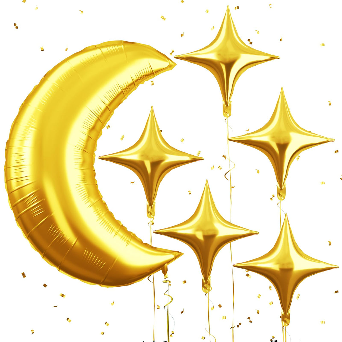 Biapian gold moon balloon creates a dramatic Ramadan centerpiece