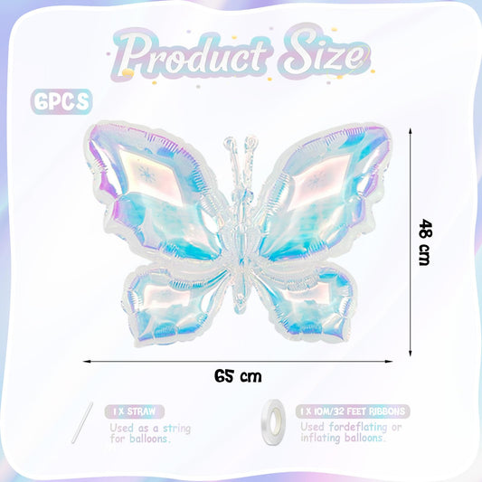 Biapian butterfly foil balloon with glossy finish reflecting light for events