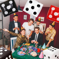 Biapian jumbo dice balloons at entrance decor and table highlight