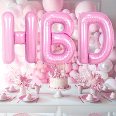 Biapian macaron pink letter balloon ideal for name banners.