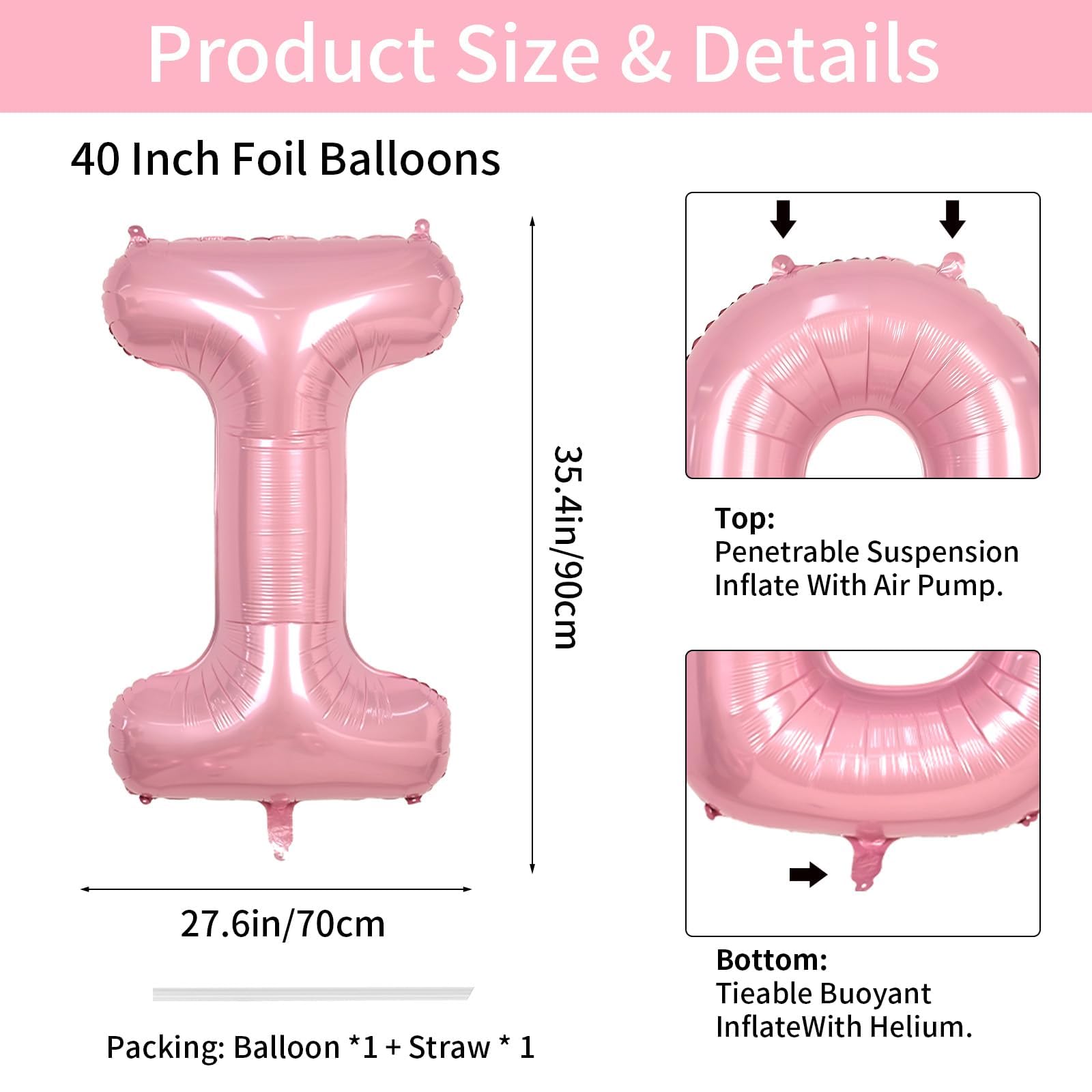 Biapian pastel pink I balloon ideal for photo backdrops