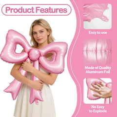 Biapian pearl pink foil balloon with self-sealing valve simplifies quick setup.