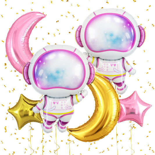 Biapian pink astronaut foil balloons for a vibrant birthday party
