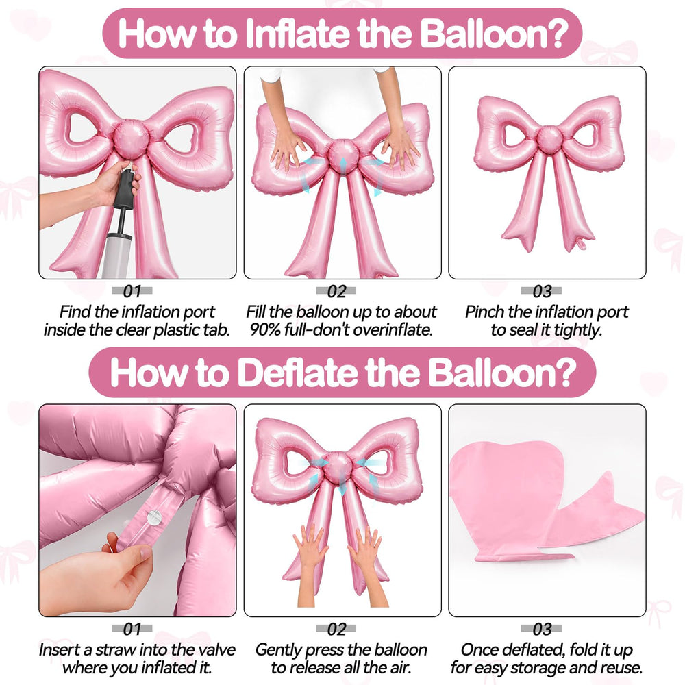 Biapian pink bow balloon is durable and reusable for future celebrations.