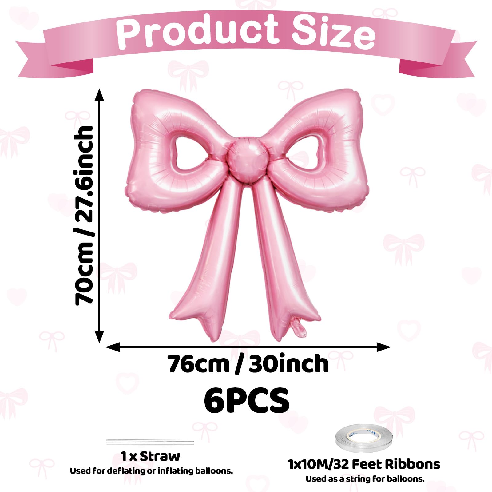 Biapian pink cutout bow foil balloon adds playful sophistication to celebrations.
