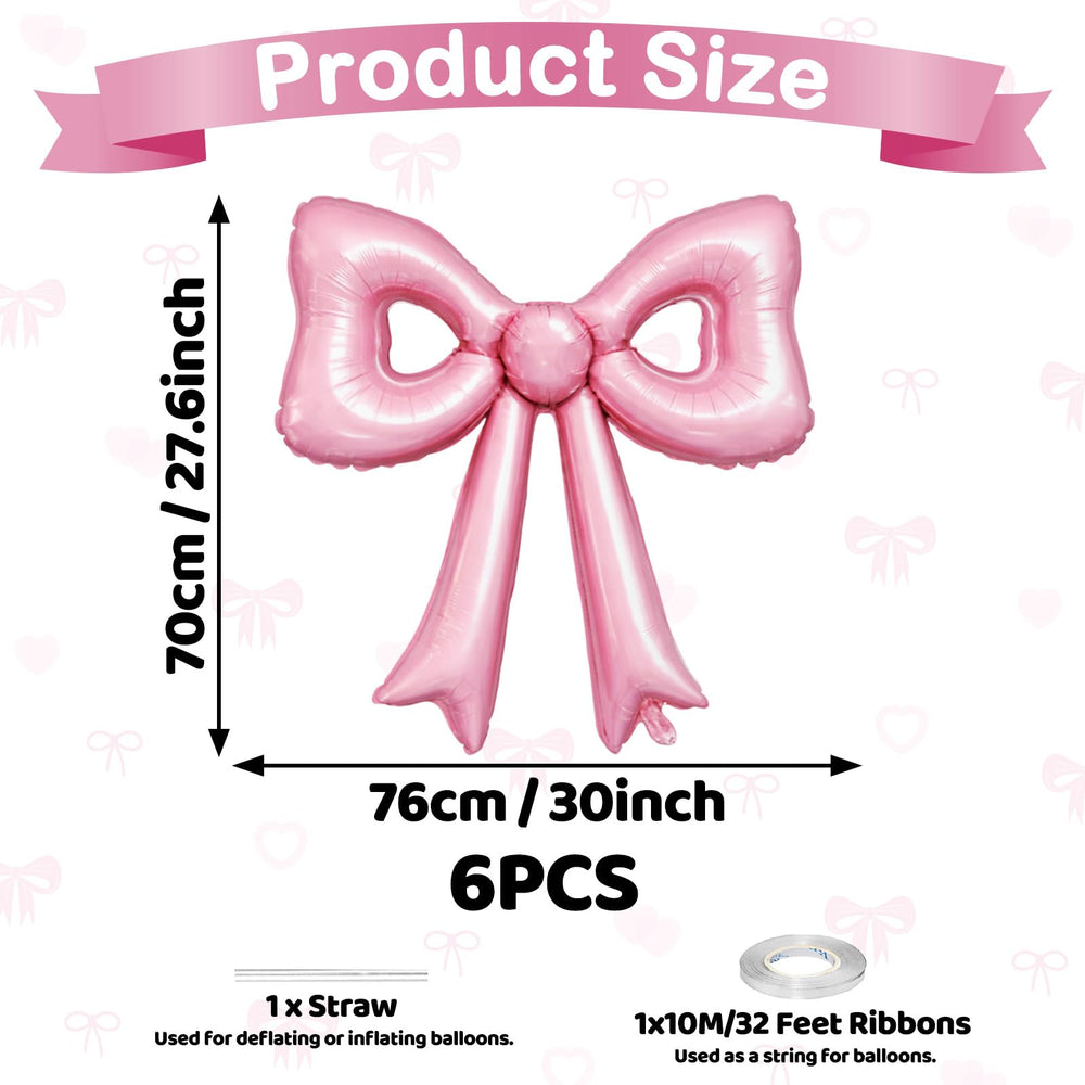 Biapian pink cutout bow foil balloon adds playful sophistication to celebrations.