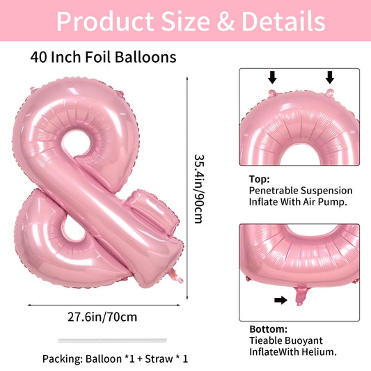 Biapian pink symbol foil balloon adds a chic focal point to celebrations.